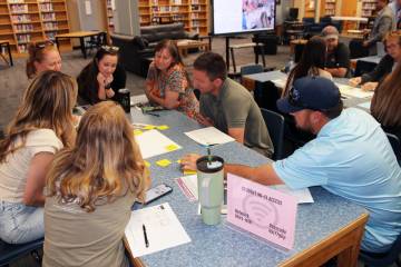 Ron Eland/Boulder City Review Attendees at last week's CCSD community meeting in Boulder C ...