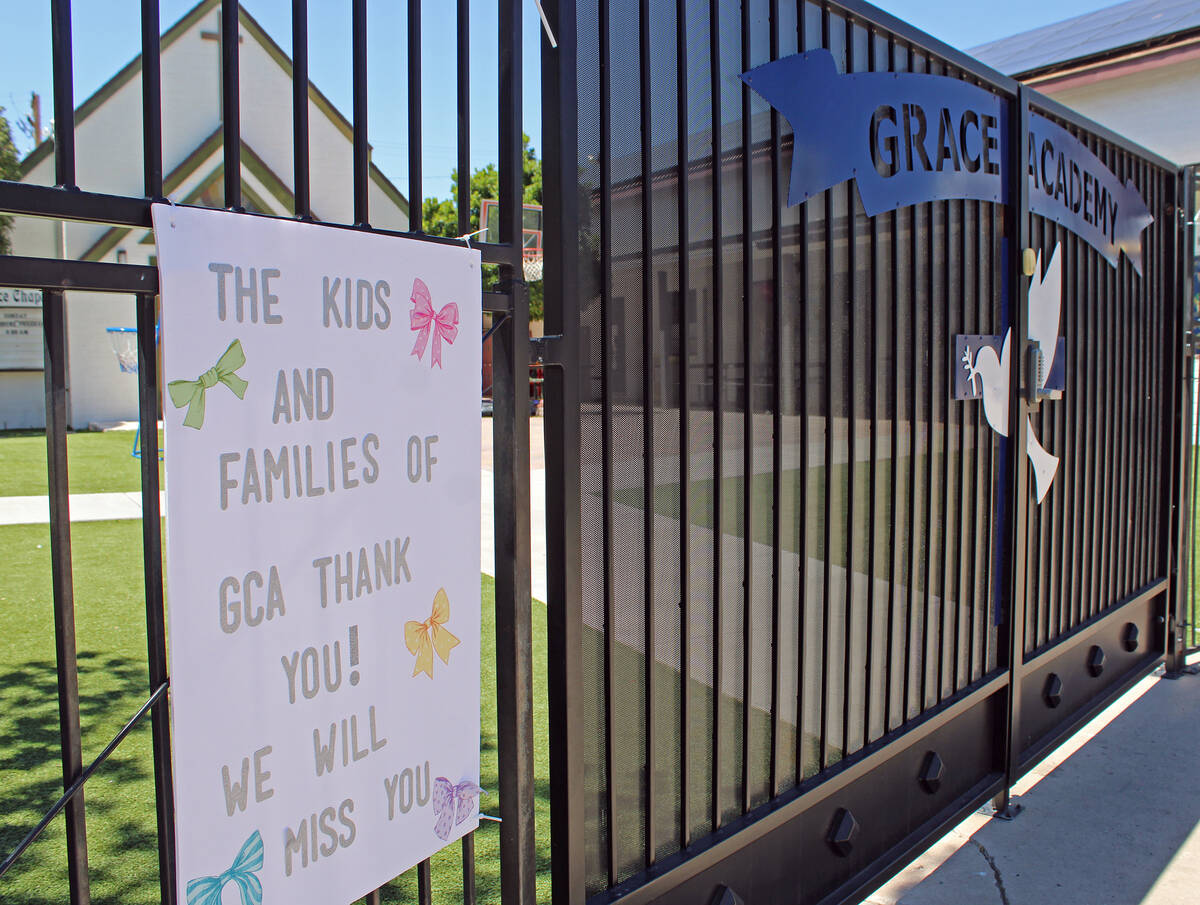 Ron Eland/Boulder City Review It was announced recently that Grace Christian Academy will be cl ...