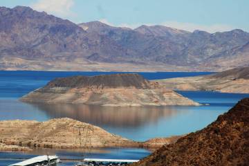 Ron Eland/Boulder City Review Water levels at Lake Mead, seen here in February, continue to drop.
