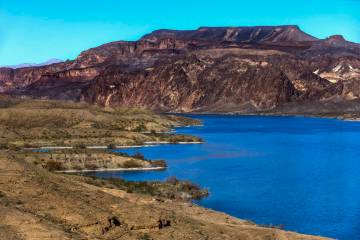 The Colorado River flows along at Eldorado Canyon on Feb. 5, 2026, near Nelson's Landing. (L.E. ...
