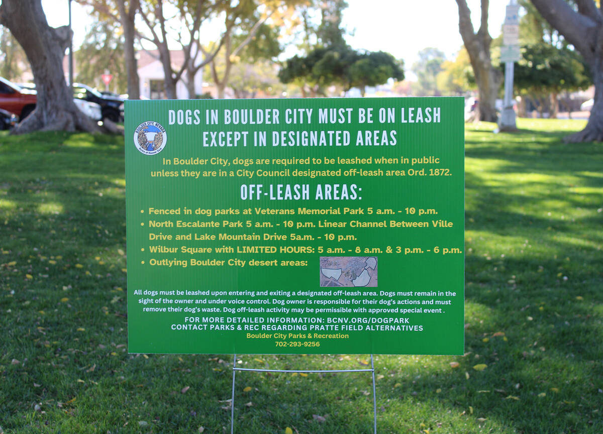 Ron Eland/Boulder City Review Permanent and temporary city signs like this one will soon be upd ...