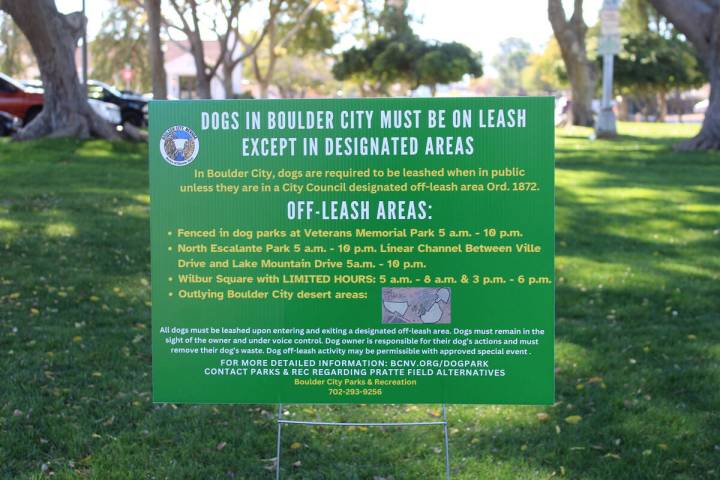 Ron Eland/Boulder City Review Permanent and temporary city signs like this one will soon be upd ...