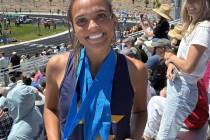 Photo courtesy Mark Misuraca Sancha Jenas-Keogh shows off her medals at this past weekend's tr ...