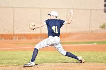 Robert Vendettoli/Boulder City Review Boulder City pitcher Tate Crine throws strikes against 5A ...