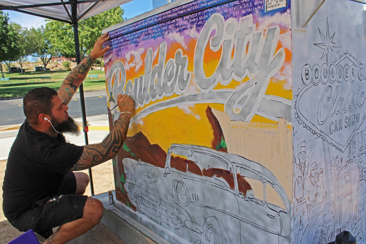 Ron Eland/Boulder City Review Despite triple-digit temperatures last week, Boulder City artist ...