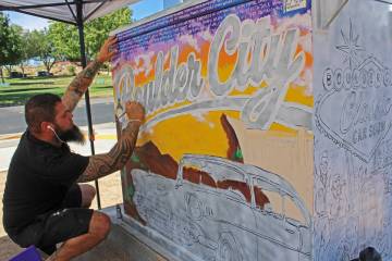Ron Eland/Boulder City Review Despite triple-digit temperatures last week, Boulder City artist ...