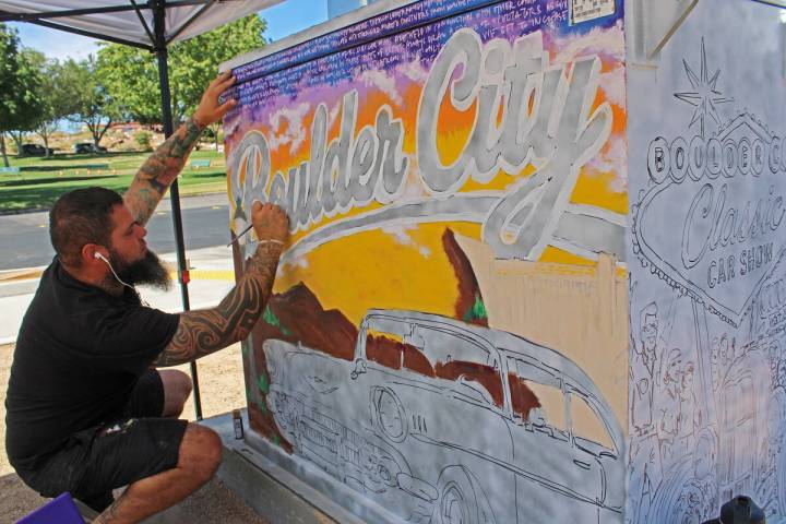 Ron Eland/Boulder City Review Despite triple-digit temperatures last week, Boulder City artist ...