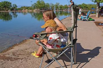 Danielle Summerfield and her son Beau, of Henderson, enjoyed the morning.
