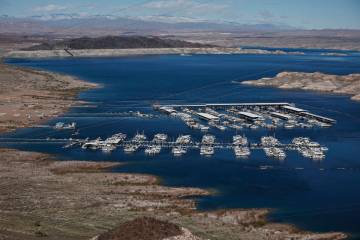 The view facing northwest toward Lake Mead from the Lakeview Scenic Overlook Friday, Feb. 20, 2 ...