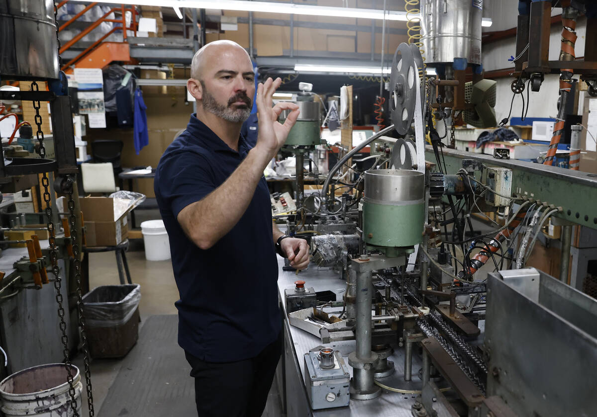 Matt Fisher, VP of Fisher Space Pen, leads a tour of the Fisher Space Pen factory on May 13, 20 ...