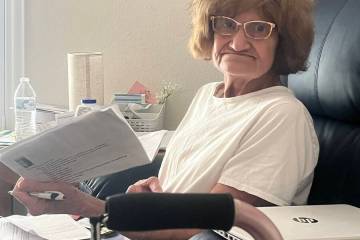 Courtesy Photo Lynne Crose, seen here in her Boulder City home, was the recent victim of fraud ...