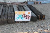 Ron Eland/Boulder City Review Signs like this one could be found around Boulder City in the yar ...