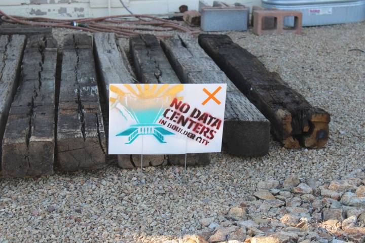 Ron Eland/Boulder City Review Signs like this one could be found around Boulder City in the yar ...