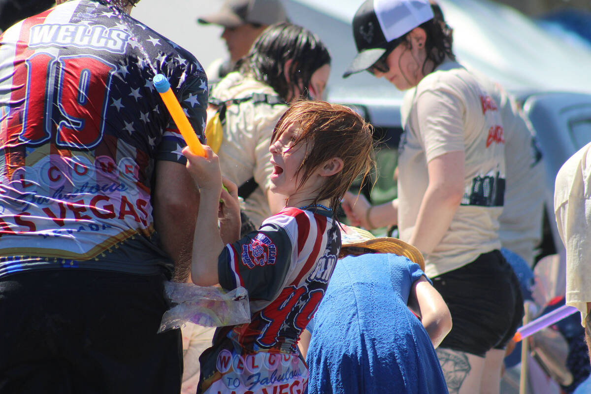 Those participating in the water portion of the parade were receiving as good as they were giving.