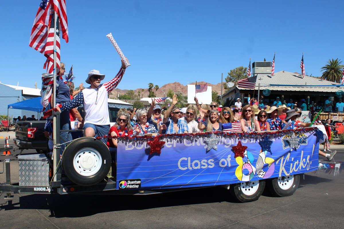 The Boulder City High School class of 1986 enjoyed the parade as well as their 40th reunion.