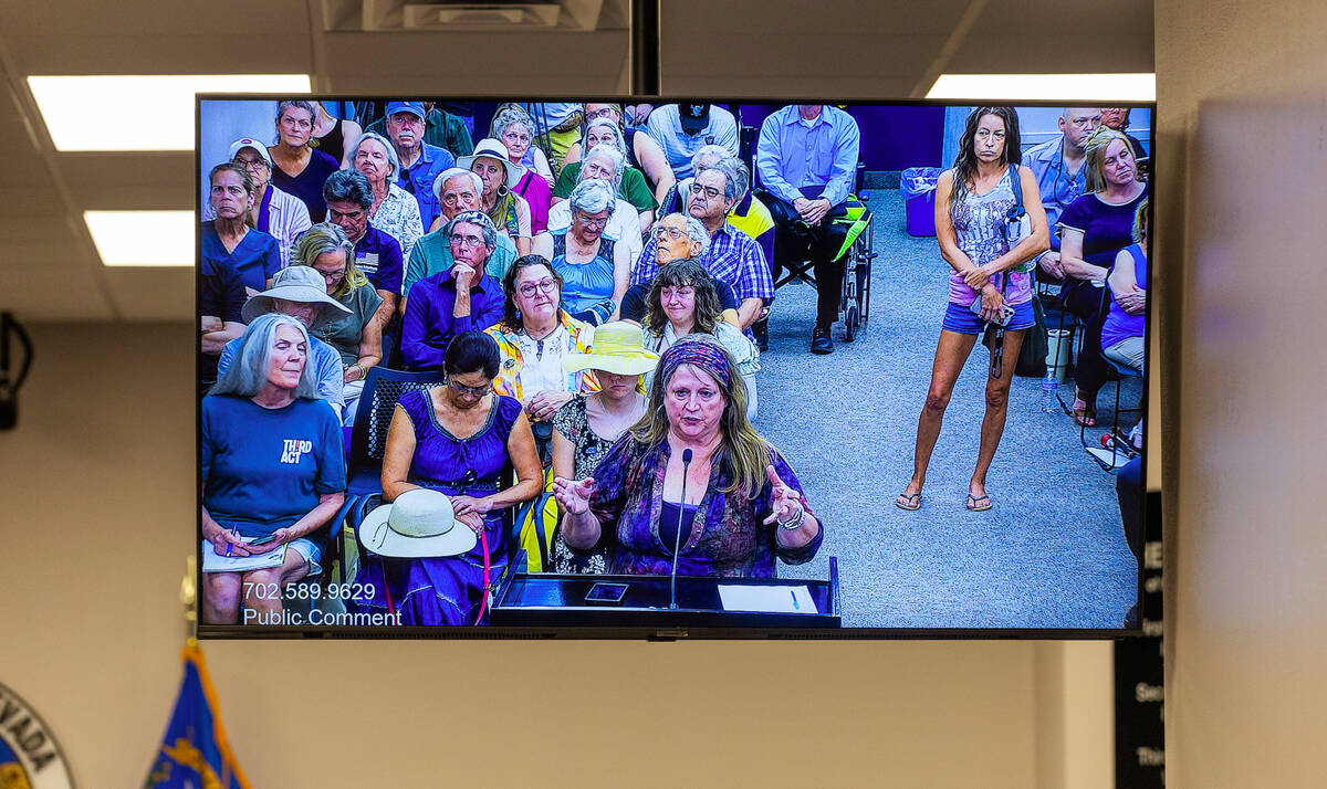 A community members addresses the Boulder City Council as they discuss whether the council want ...