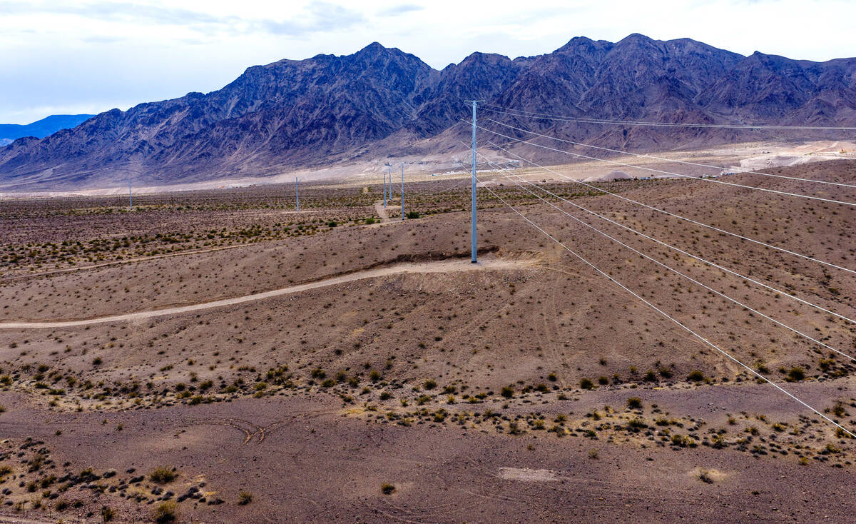 The approximate site of a data center approval by the BLM south of the I-11 and west of US-95 a ...