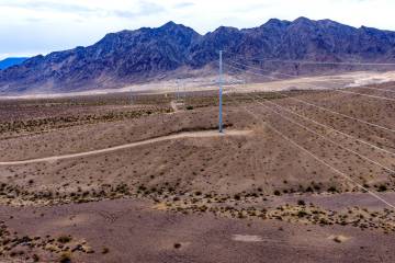The approximate site of a data center approval by the BLM south of the I-11 and west of US-95 a ...
