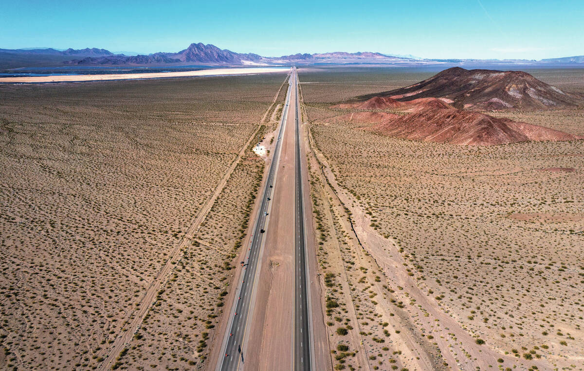 A view north off US-95 south of SR 165 as Boulder City residents will vote on whether to allow ...