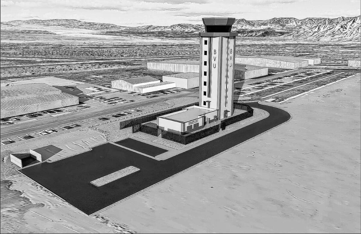 Courtesy image The planned air traffic control tower at the Boulder City Airport, seen in this ...