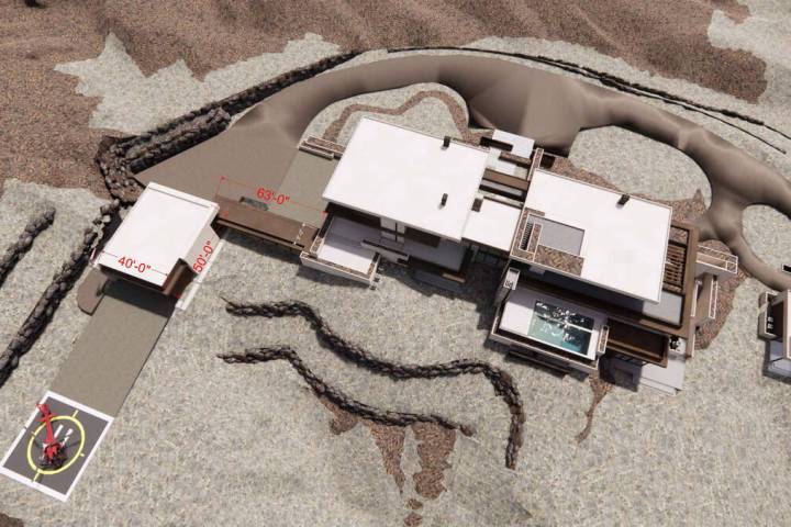 Courtesy image This rendering shows an aerial view of the planned heliport on the property owne ...