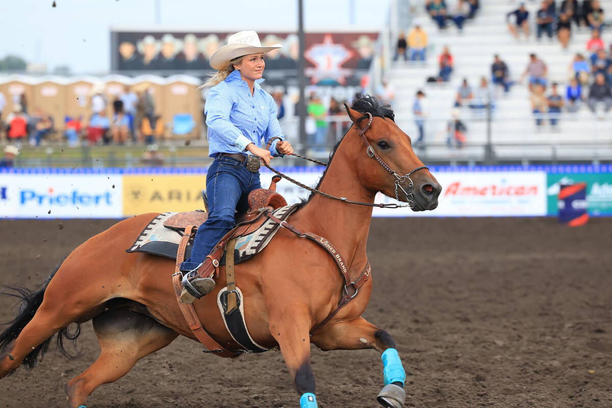 Photo courtesy Andrea Madsen Alyvia Madsen at the National High School Finals Rodeo in Lincoln, ...