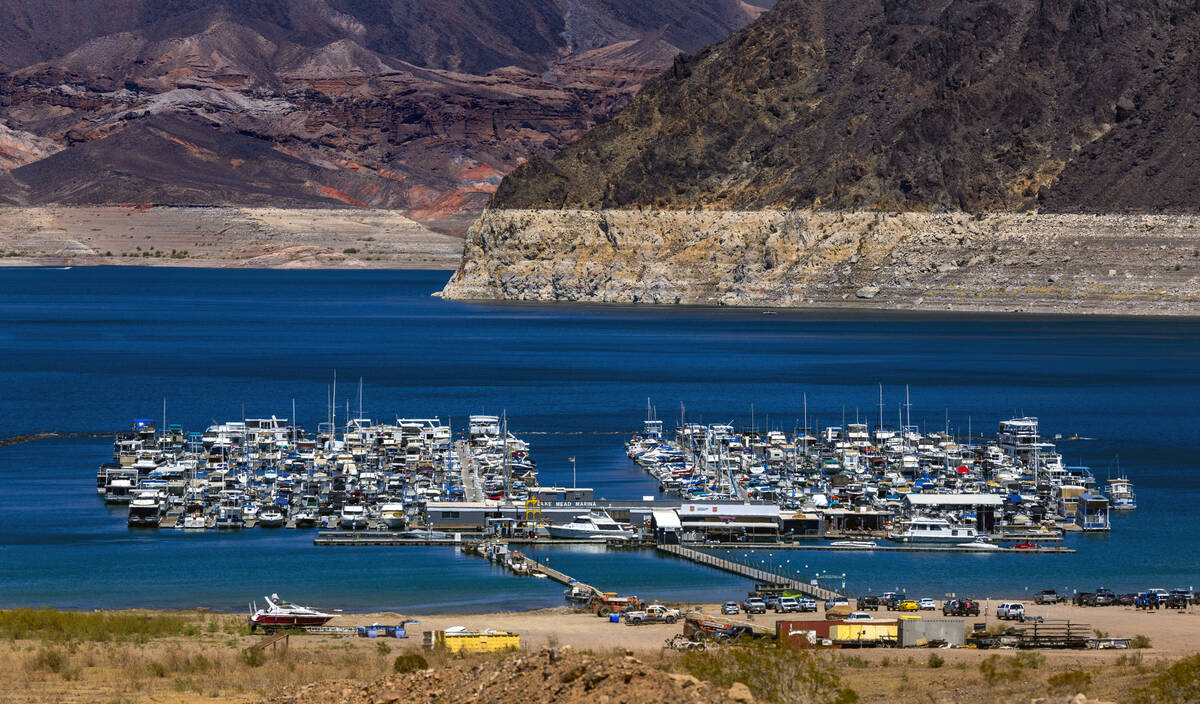 The Lake Mead Marina as the water line nears a record low at the Lake Mead National Recreation ...