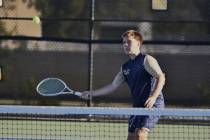 Robert Vendettoli/Boulder City Review Senior Will Teeples returns the ball against Virgin Valle ...