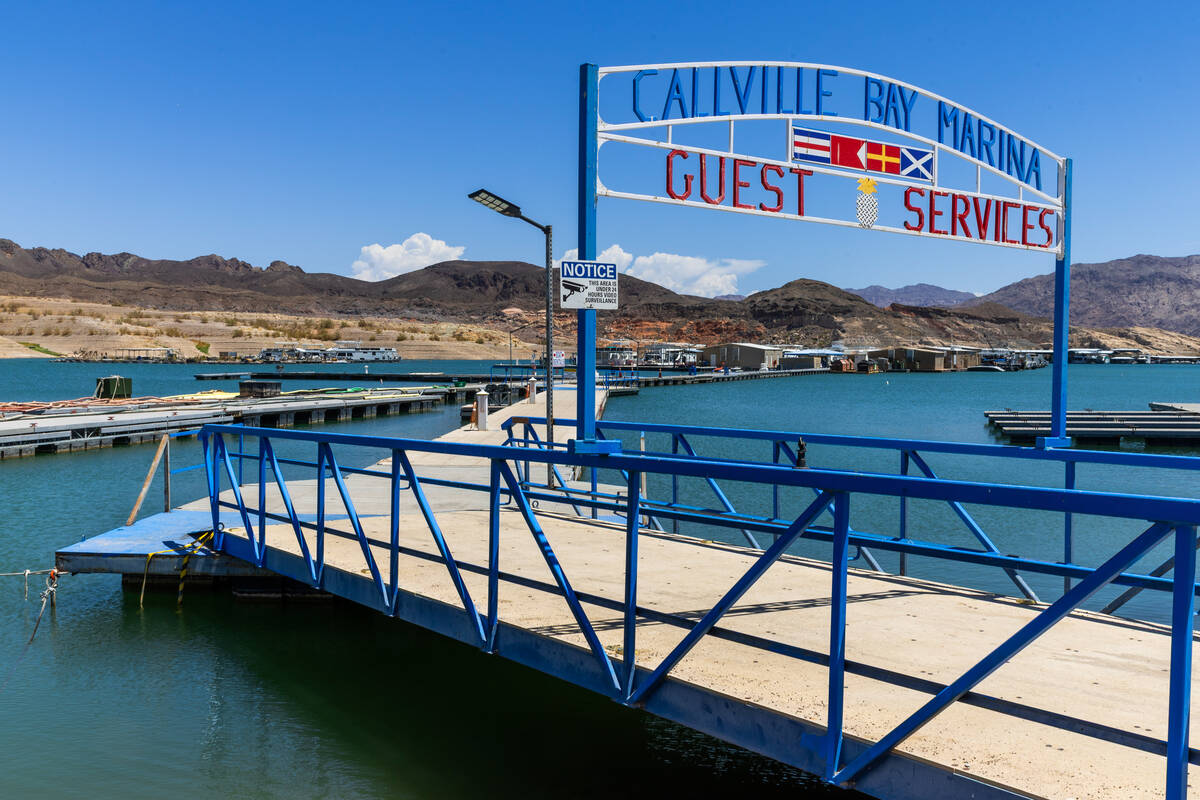 The docks are slowly pushed back at the Callville Bay Marina in the Lake Mead National Recreati ...