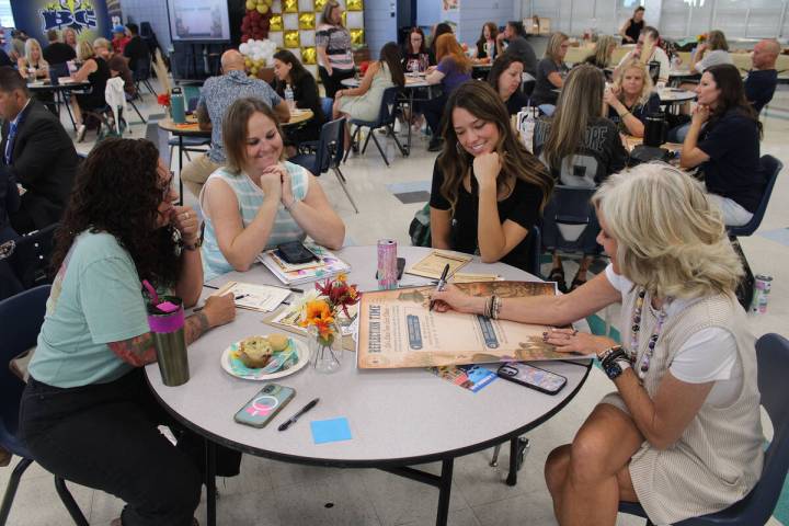 Ron Eland/Boulder City Review During the event, teachers were asked to fill out a variety of qu ...