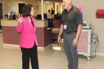Ron Eland/Boulder City Review U.S. Sen. Catherine Cortez Masto received a tour of the Boulder C ...