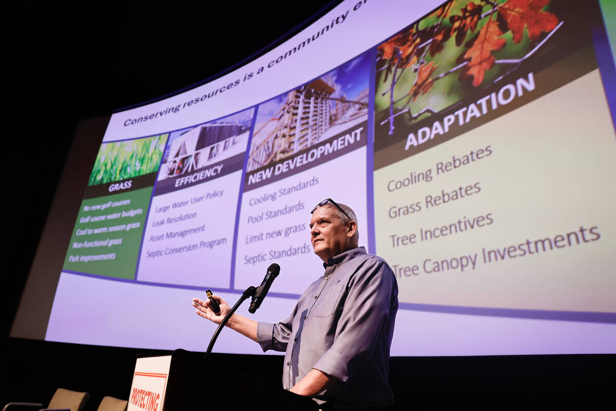 General Manager John Entsminger, Southern Nevada Water Authority, speaks during the fourth annu ...