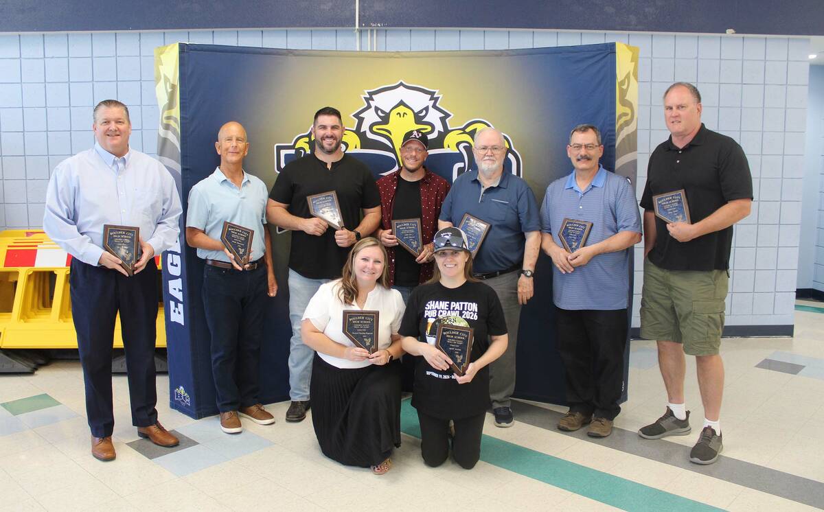 Ron Eland/Boulder City Review This year’s Golden Eagle Hall of Fame recipients are, from ...