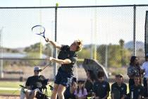Robert Vendettoli/Boulder City Review Serving the ball, Boulder City doubles star Miles Alder p ...