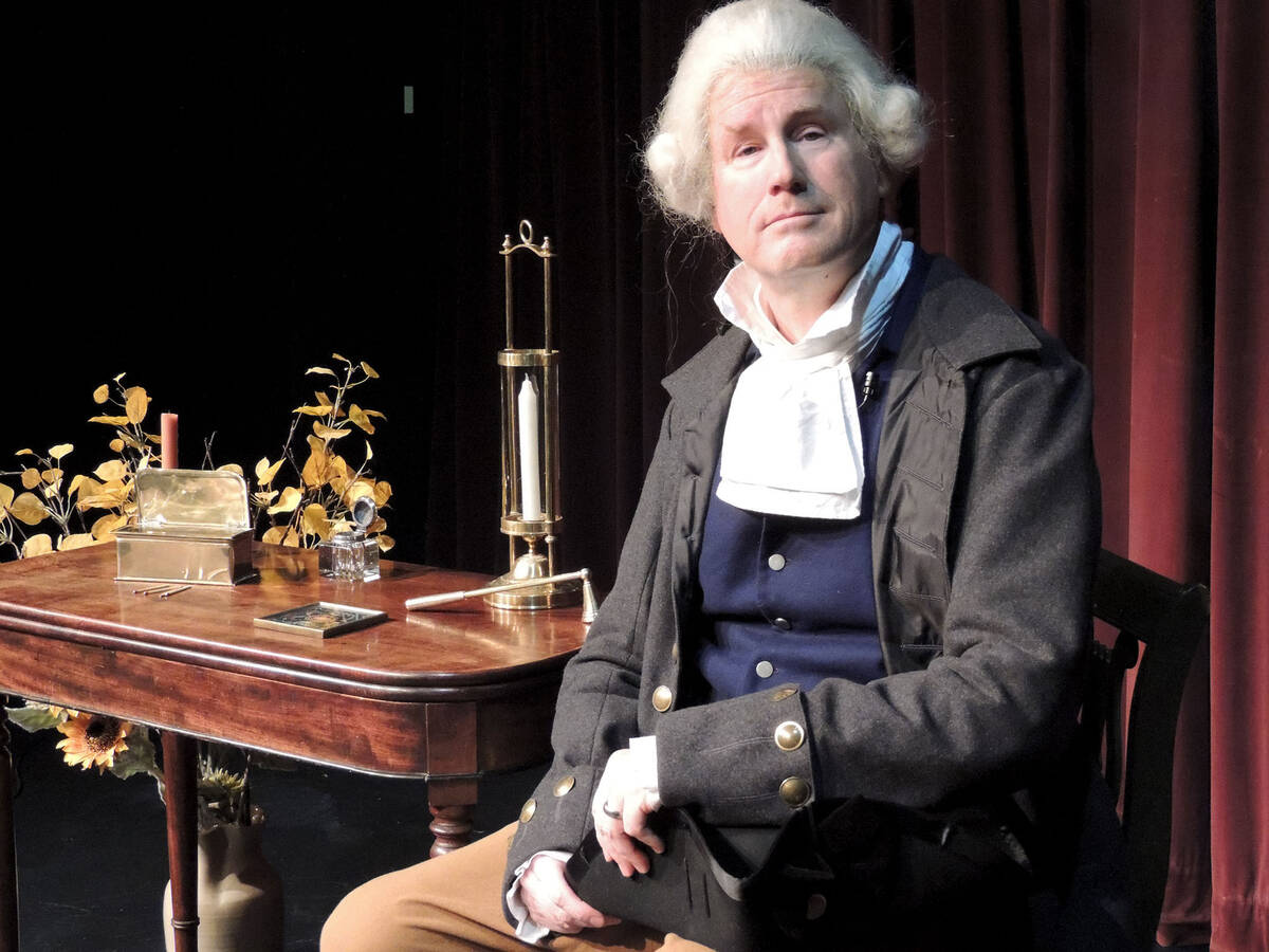 Dr. Hal Bidlack as Alexander Hamilton.