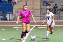 Photo courtesy Chad Schoop Boulder City girls soccer star Malley Jobin makes a move upfield ag ...