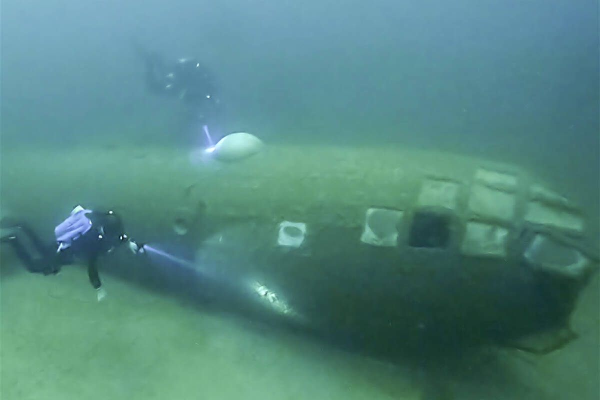 The wreckage of a B-29 plane is seen at Lake Mead National Recreation Area. (Lake Mead National ...