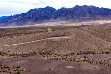 The approximate site of a data center approval by the BLM south of the I-11 and west of US-95 a ...