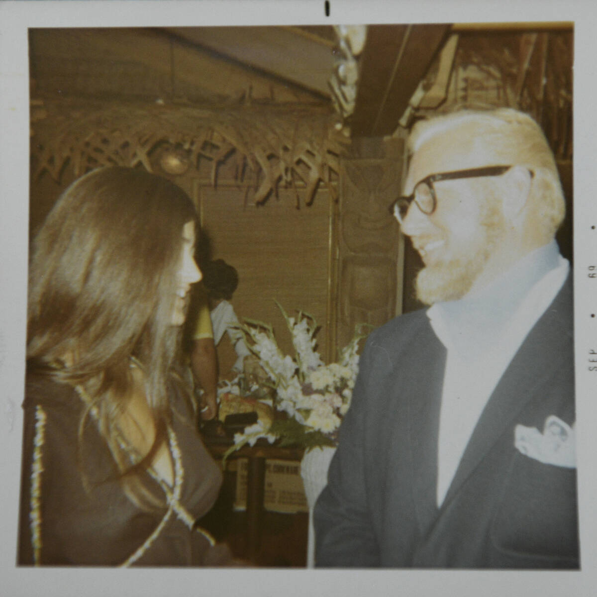 Sundae Schor talks with her stepfather, Edward Lelburian Jackson, in a circa 1969 photo. It wa ...