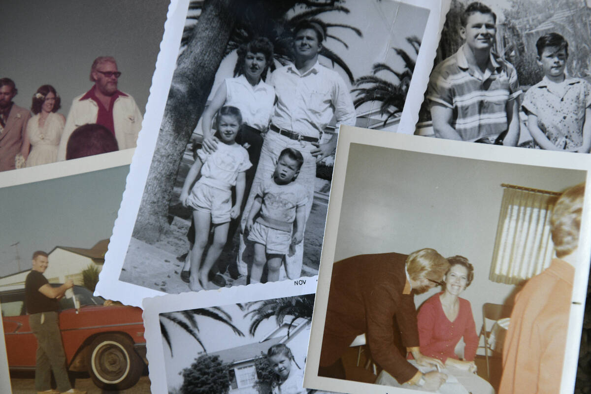Various family photos show Sundae Schor with family members, including stepfather Edward Lelbur ...