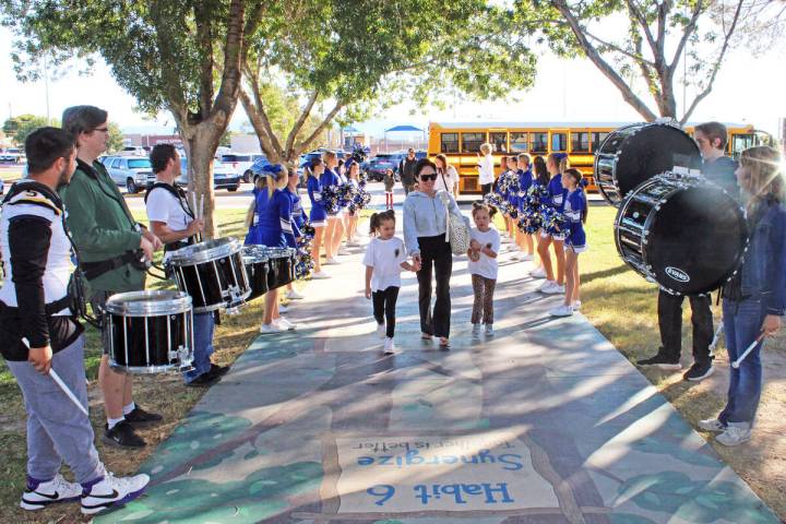 Ron Eland/Boulder City Review Cristin Kennedy and her daughters Laya and Eva, like many other s ...