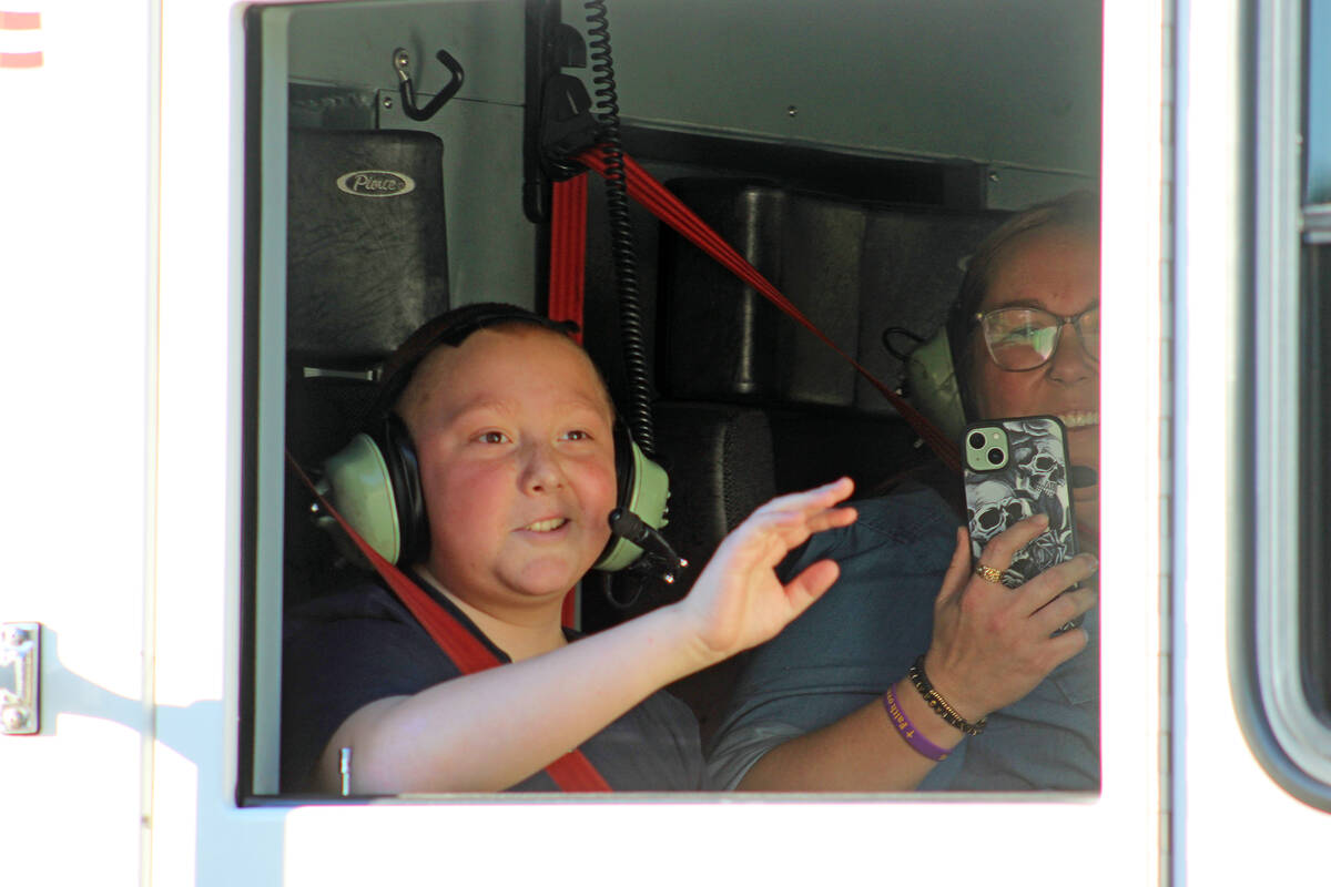 Isaak Oddieo arrived at Monday’s gathering in style aboard a BCFD engine, along with his mom, ...