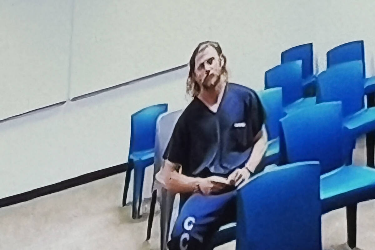 John Powell Morgan III, 40, appears via conference call during a Boulder City court hearing Mon ...