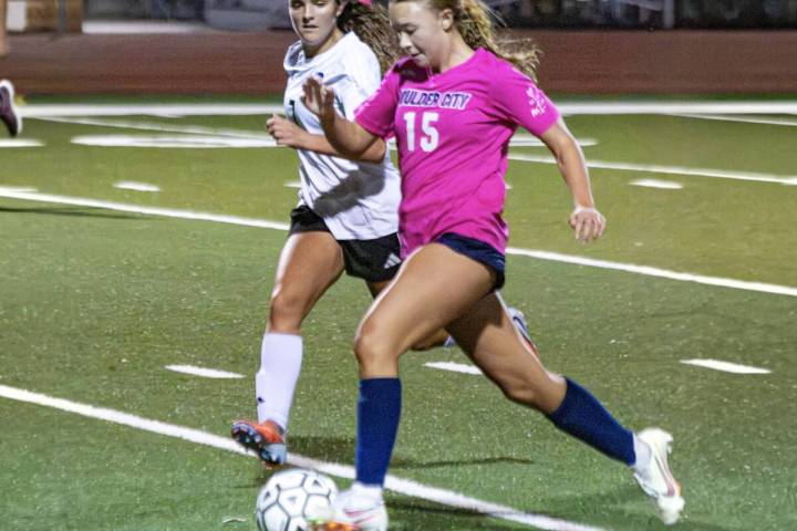 Photo courtesy Chad Schoop Boulder City High School girls soccer star Savanna Starley brings t ...